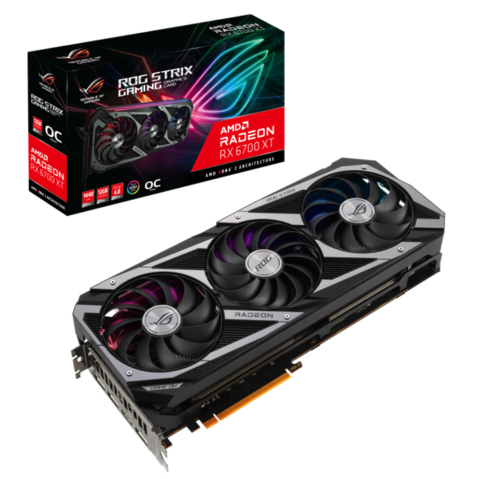 ASUS AMD Radeon ROG-STRIX-RX6700XT-O12G-GAMING RX 6700 XT Gaming Graphics Card, 12GB GDDR6, 2568 MHz (Boost Clock)