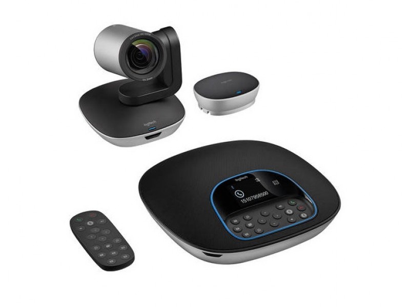 Logitech CC3500e Conference Cam Group HD Video Conferencing Webcam for Med-Large Meeting Rooms 1080p Pan Tilt Zoom Camera & Speakerphone BT NFC