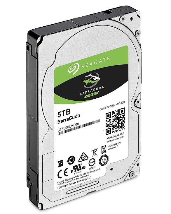 Seagate 5TB 2.5' Barracuda, 5400RPM 15mm 128MB cache Notebook / Laptops HDD (ST5000LM000) 2 Years Warranty