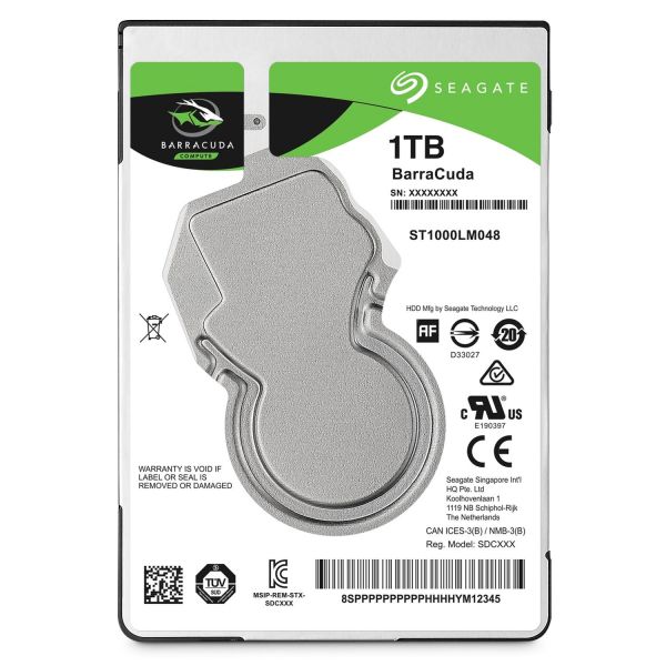 Seagate 1TB Barracuda 2.5' 7mm 5400 RPM 128MB Cache SATA 6.0Gb/s Laptop Internal Hard Drive ST1000LM048