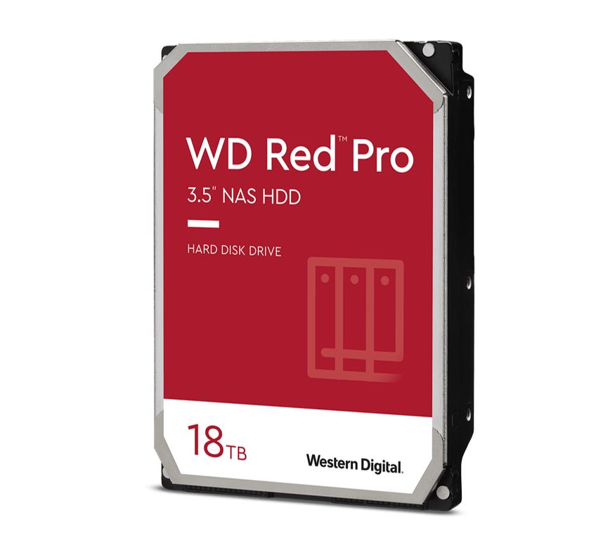 Western Digital WD Red Pro 18TB 3.5' NAS HDD SATA3 7200RPM 512MB Cache 24x7 300TBW ~24-bays NASware 3.0 CMR Tech 5yrs wty