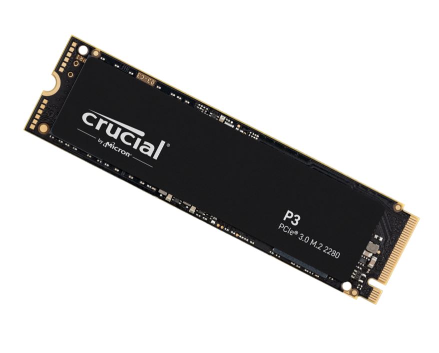 Crucial P3 1TB Gen3 NVMe SSD 3500/3000 MB/s R/W 220TBW 650K/700K IOPS 1.5M hrs MTTF Full-Drive Encryption M.2 PCIe3 5yrs ~MZ-V8V1T0BW