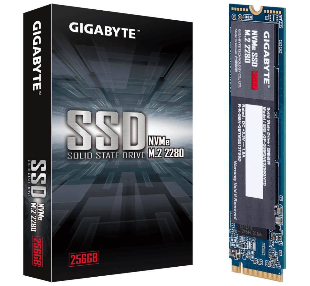 Gigabyte M.2 PCIe NVMe SSD 256GB V2 1700/1100 MB/s 180K/250K IOPS 2280 80mm 1.5M hrs MTBF HMB TRIM & S.M.A.R.T Solid State Drive 5yrs Wty
