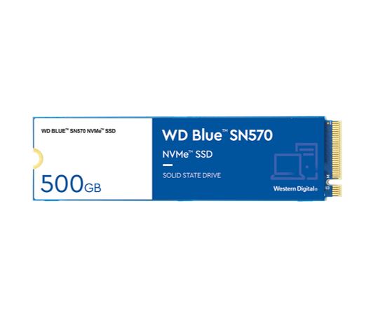 Western Digital WD Blue SN570 500GB NVMe SSD 3500MB/s 2300MB/s R/W 300TBW 360K/3900K IOPS M.2 1.5M hrs MTBF 5yrs ~SNVS/500G MZ-V7S500BW