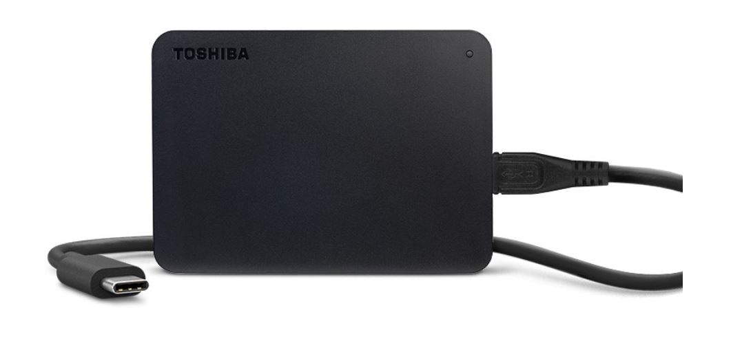 Toshiba 2TB CANVIO BASICS USB-C® External Hard Drive USB Type-C® Cable 3-Years Warranty -Black