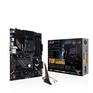 ASUS AMD B550 TUF GAMING B550-PLUS (WI-FI) II ATX MB, PCIe 4.0, Dual M.2, 10 DrMOS Power Stages, 2.5Gb LAN, HDMI, DP, Wi-Fi 6