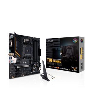 ASUS AMD B550 TUF GAMING B550M-E WIFI Micro ATX Gaming Motherboard PCIe 4.0, dual M.2, Intel® Wi-Fi 6, DisplayPort, HDMI, D-Sub, SATA 6 Gbps RGB