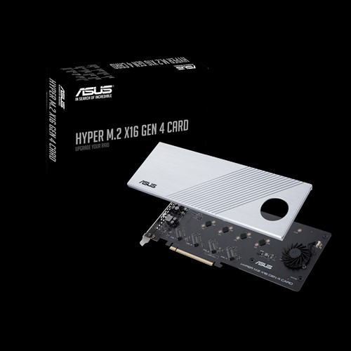 buy ASUS HYPER M.2 X16 GEN 4 CARD Supports 4xPCIE3.0 4xM2, Transfer Rate 256Gbps online from our Melbourne shop