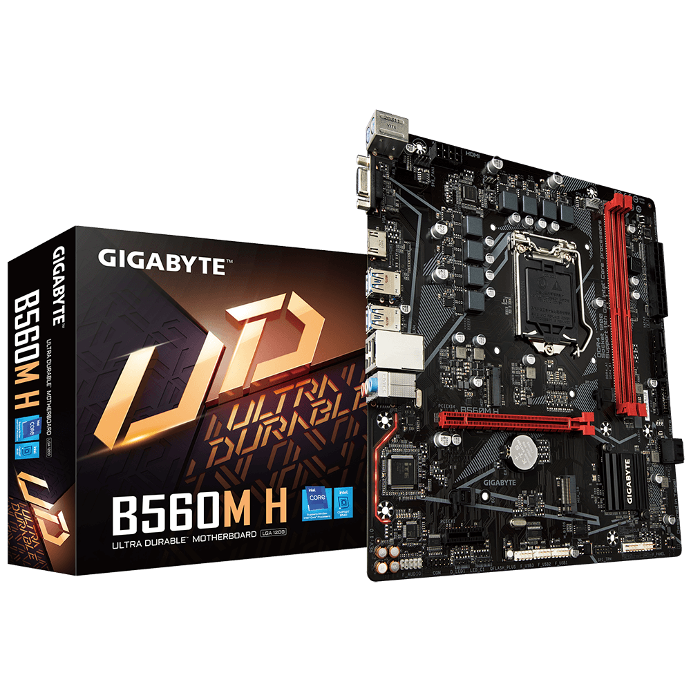 buy Gigabyte B560M H Intel LGA 1200 mATX Motherboard, 2x DDR4 ~64GB, 1x PCI-E x16, 1x PCI-E x1, 2x M.2, 4x SATA, 4x USB 3.2, 2x USB 2.0 online from our Melbourne shop
