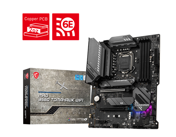buy MSI MAG B560 TOMAHAWK WIFI Intel ATX Motherboard, 4x DDR4 ~128GB, 2x PCI-E x16, 1x PCI-E x1, 3x M.2, 6x SATAIII, 1x USB-C, 4x ISB 3.2, 4x ISB 2.0 online from our Melbourne shop