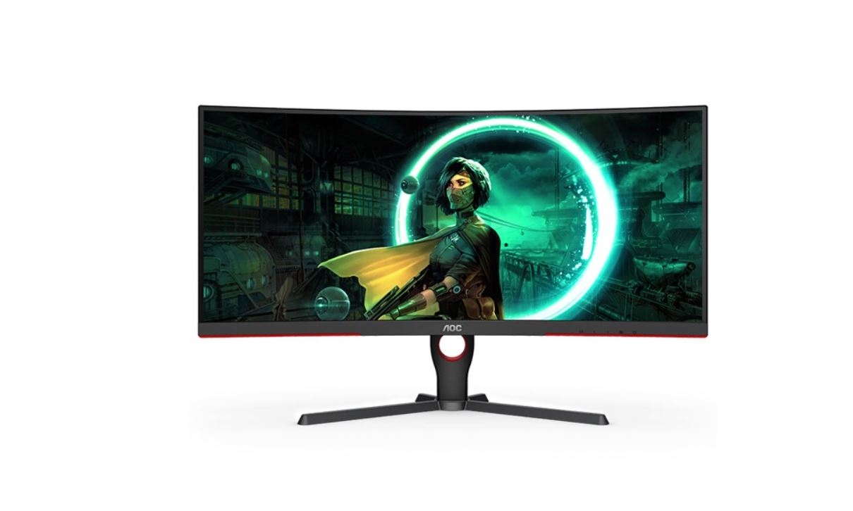 AOC 31.5" Super Curved 1000R 2K QHD, Free-Sync,1ms, 165Hz,  HDR Ready, VA, 250nits, 2H1DP earphone, Normal stand, VESA 100X100mm