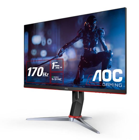 AOC 27" IPS 170Hz, 1ms, QHD 2560 x 1440, 350 cd/m2, HDR 400, HDMI 2.2 x 2, DP 2.2 x 1 Gaming Monitor