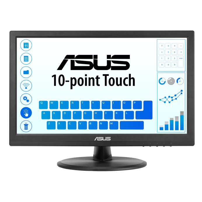 ASUS VT168HR 15" Touch Monitor - 15.6" (1366x768), 10-point Touch, HDMI, Flicker free, Low Blue Light, Wall-mountable, Eye care, VESA, HDMI, VGA