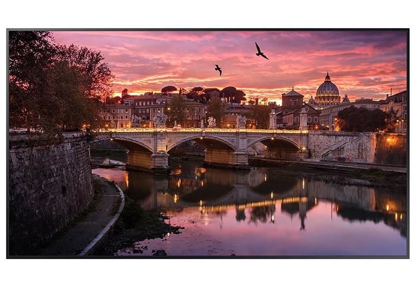 Samsung QB65R 65" 4K UHD 16/7 350nit Commercial Display 4K UHD 16:9 350cd/m2 Pixel Pitch DVI-D HDMI 2.0 (2) HDCP 2.2 Stereo Mini Jack DVI/HDMI/Audio