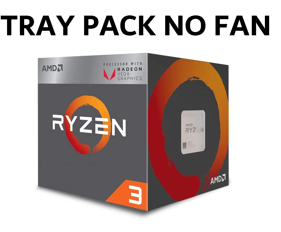 (Clamshell Or Installed On MBs) AMD Ryzen 3 3100 'TRAY', 4 Cores AM4 CPU, 3.6GHz 2MB 65W No Fan Clamshell or Ship Install On MB 1YW (AMDCPU) (TRAY-P)