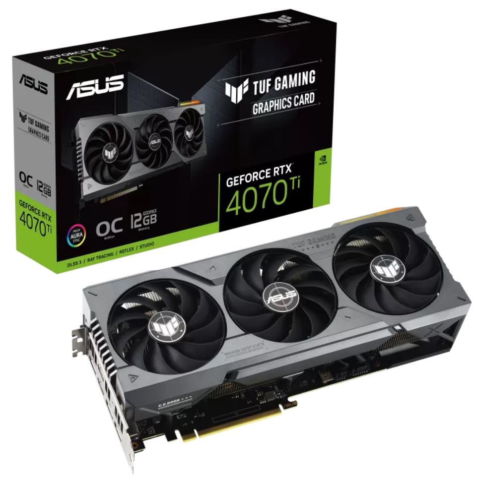 ASUS NVIDIA GeForce TUF-RTX4070TI-O12G-GAMING RTX 4070 Ti 12GB GDDR6X OC Edition