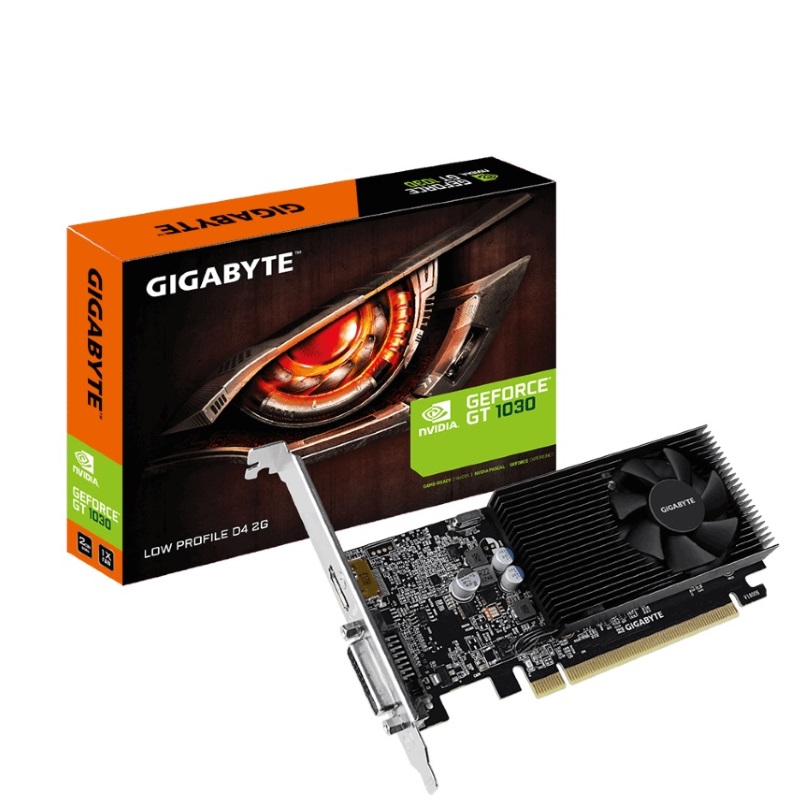 Gigabyte NVIDIA GeForce GT 1030 2GB DDR4 Fan PCIe Video Card 4K @ 60Hz HDMI DVI 2xDisplays Low Profile 1417/1379MHz ~GV-N1030SL-2GL GV-N1030D5-2GL