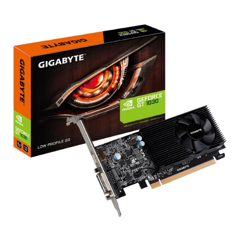 Gigabyte NVIDIA GeForce GT 1030 2GB DDR5 Fan PCIe Graphic Card 4K@60Hz HDMI DVI 2xDisplays Low Profile 1506/1468 MHz VCG-N1030SL-2GL GV-N1030SL-2GL