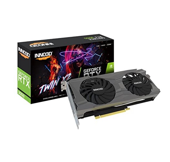 INNO3D NVIDIA GeForce RTX 3050 Twin X2 GPU 8GB GDDR6 ,1777 Clock,RAM 14Gbps,3xDP+HDMI