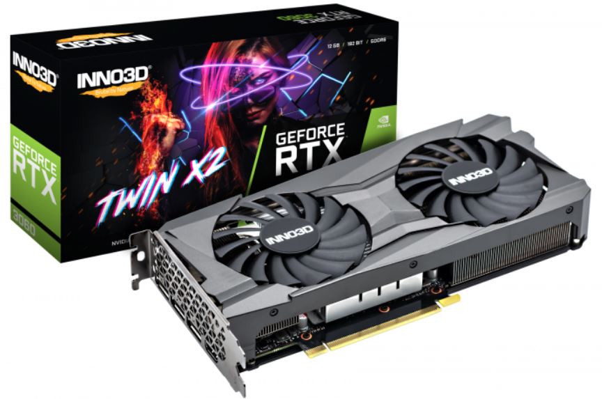 INNO3D NVIDIA GeForce RTX 3060 8GB TWIN X2, 8GB GDDR6,1777MHz Clock, 3xDP,1xHDMI