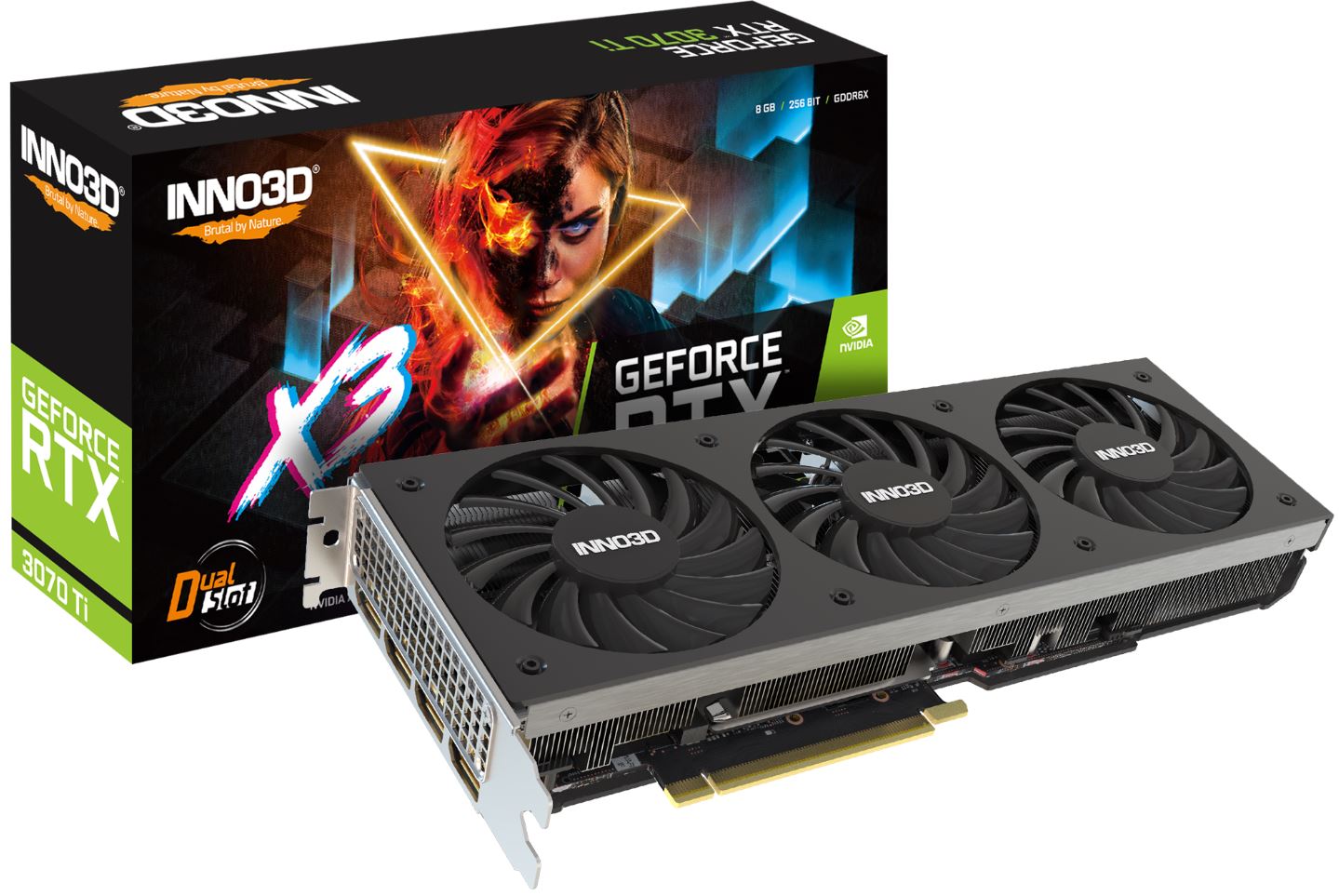 INNO3D NVIDIA GeForce RTX 3070 Ti X3 8GB GDDR6X 1770 Clock, RAM 19Gbps, 3xDP+HDMI (3070ti) GA102-150 Chipset