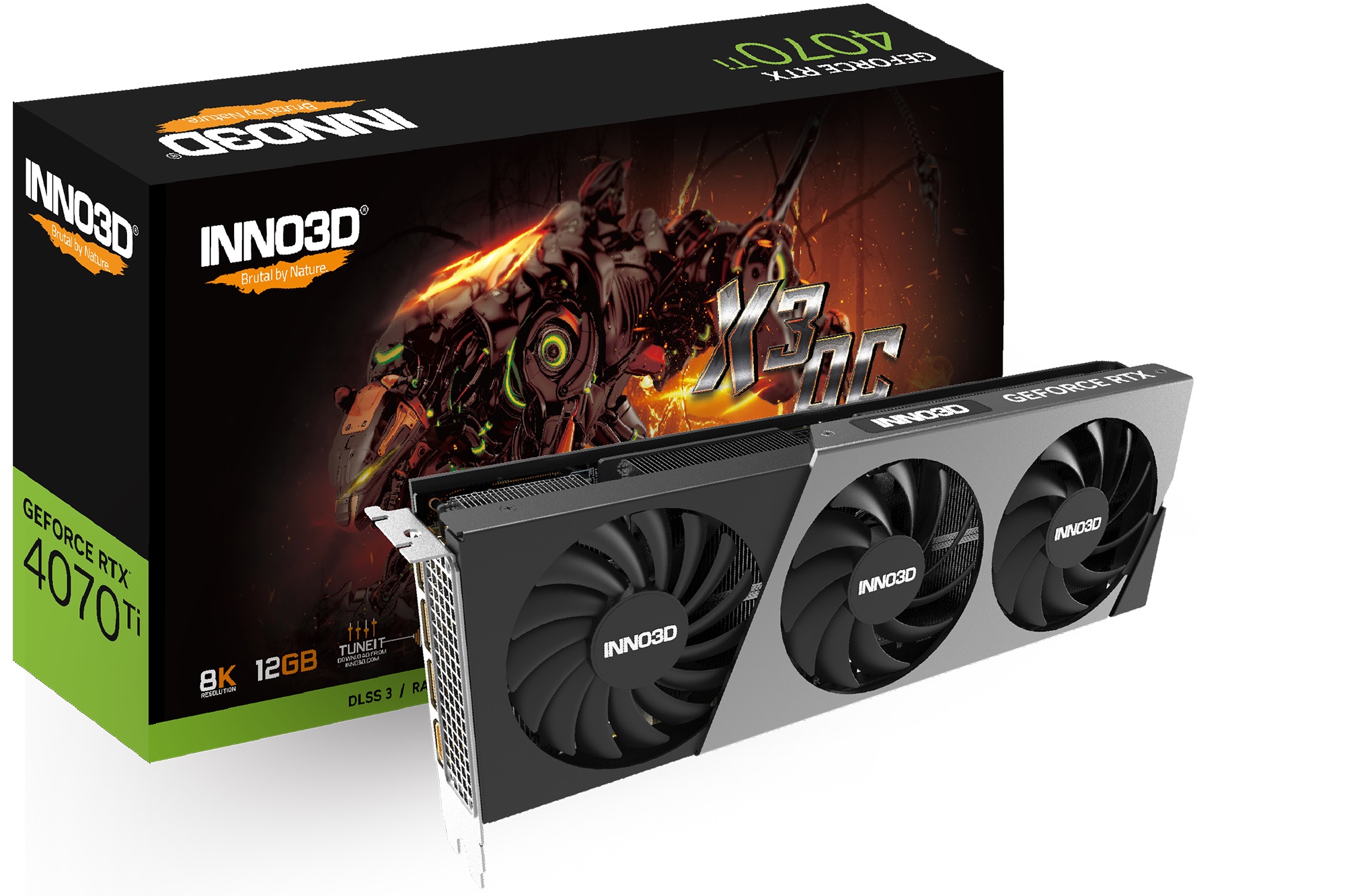 INNO3D NVIDIA GeForce RTX 4070 Ti OC X3 12GB GDDR6X 2640Mhz Clock, RAM 21Gbps, 3xDP, 1xHDMI