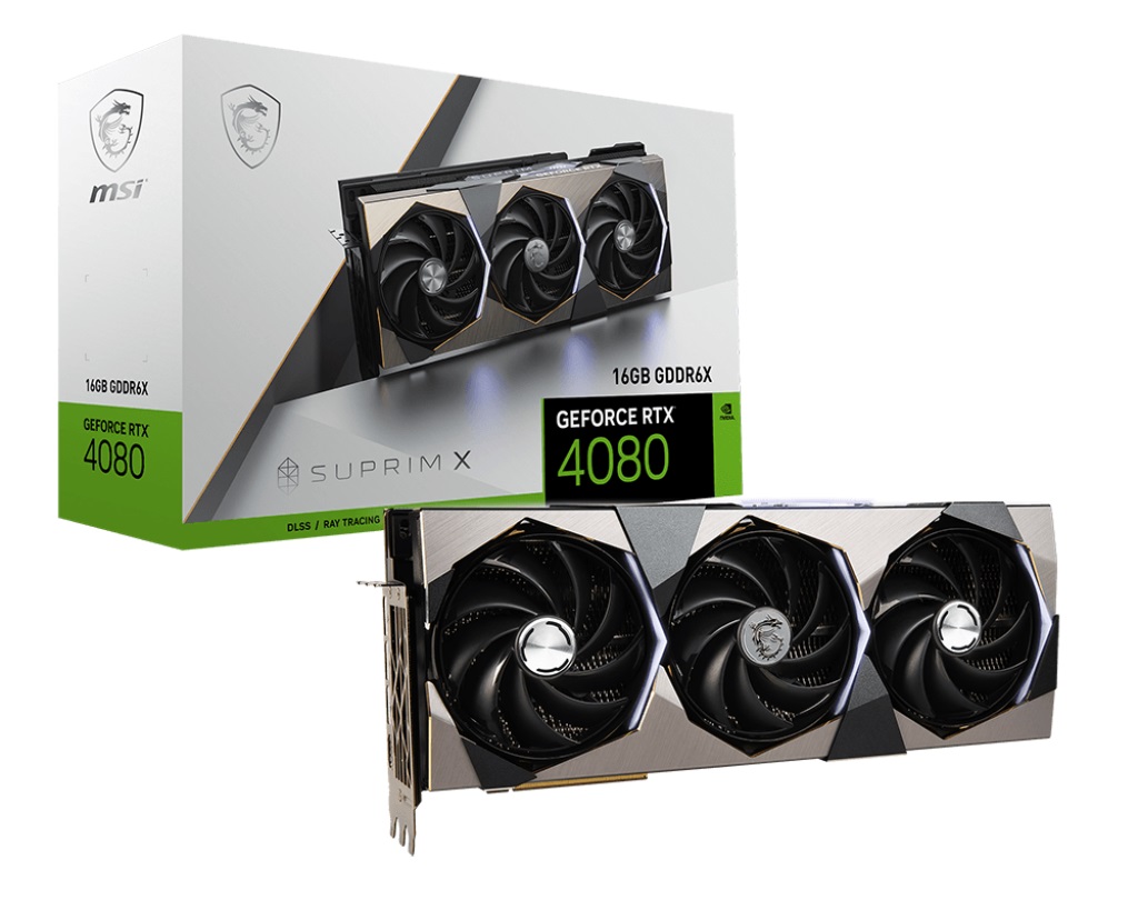MSI NVIDIA GeForce RTX 4080 16GB SUPRIM X Video Card  2625 MHz Boost Clock, 16GB GDDR6X,DisplayPort x 3 (v1.4a),HDMI x 1