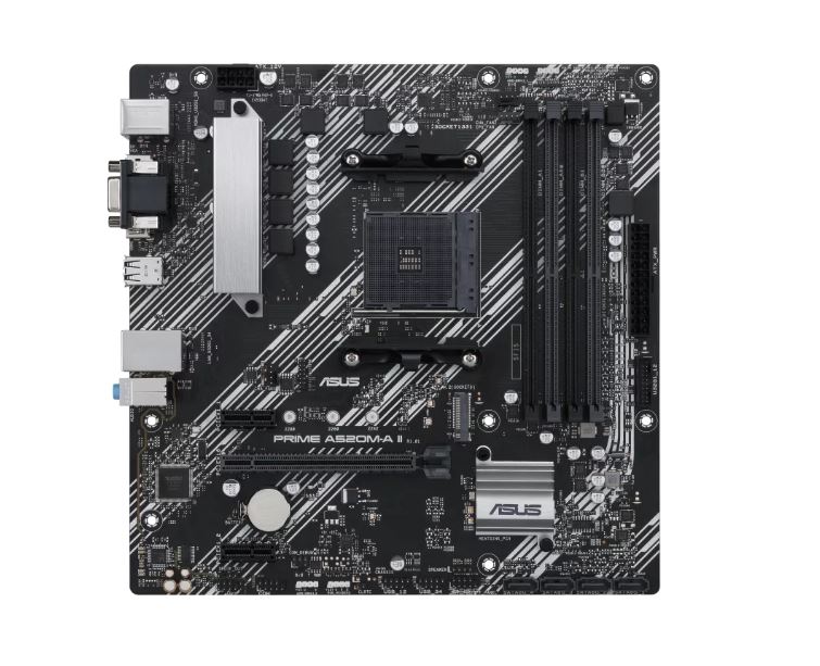 ASUS AMD PRIME A520M-A II/CSM (Ryzen AM4) Micro ATX Motherboard M.2, DP, HDMI,D-Sub, SATA 6 Gbps, USB 3.2 Gen 1 ports, and Aura Sync RGB lighting supp