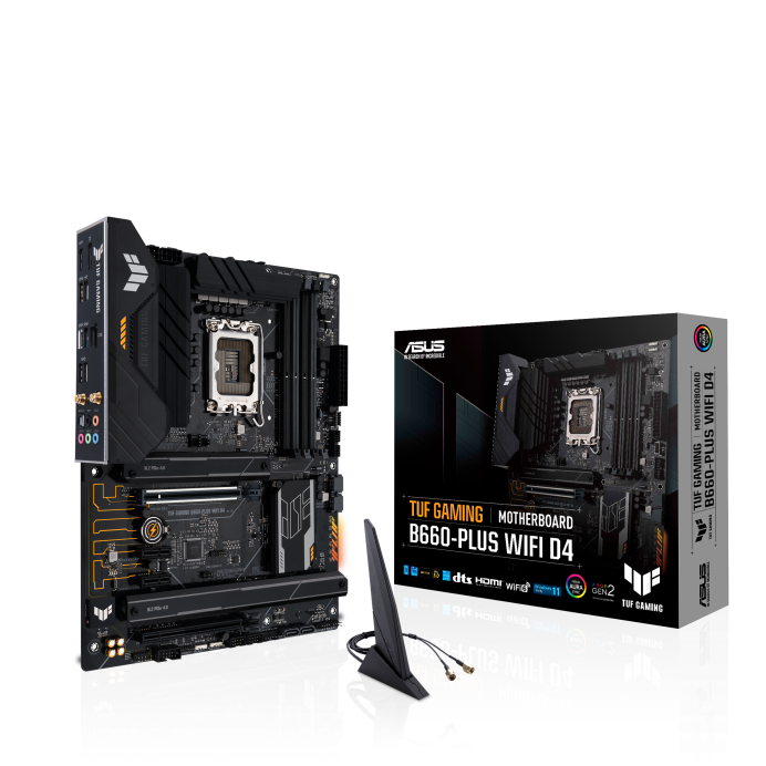 ASUS TUF GAMING B660-PLUS WIFI D4 Intel LGA 1700 ATX Motherboard PCIe 5.0, 3xPCIe 4.0 M.2, Intel 2.5Gb Ethernet, Dp HDMI, USB-C, Aura Sync