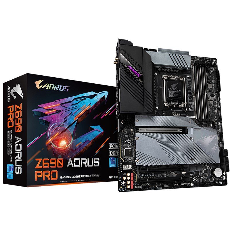 Gigabyte Z690 AORUS PRO Intel LGA 1700 ATX Motherboard, 4xDDR5 ~128GB, 3x PCI-E x16, 4x M.2, 6x SATA3, 1x USB-C, 8x USB 3.2