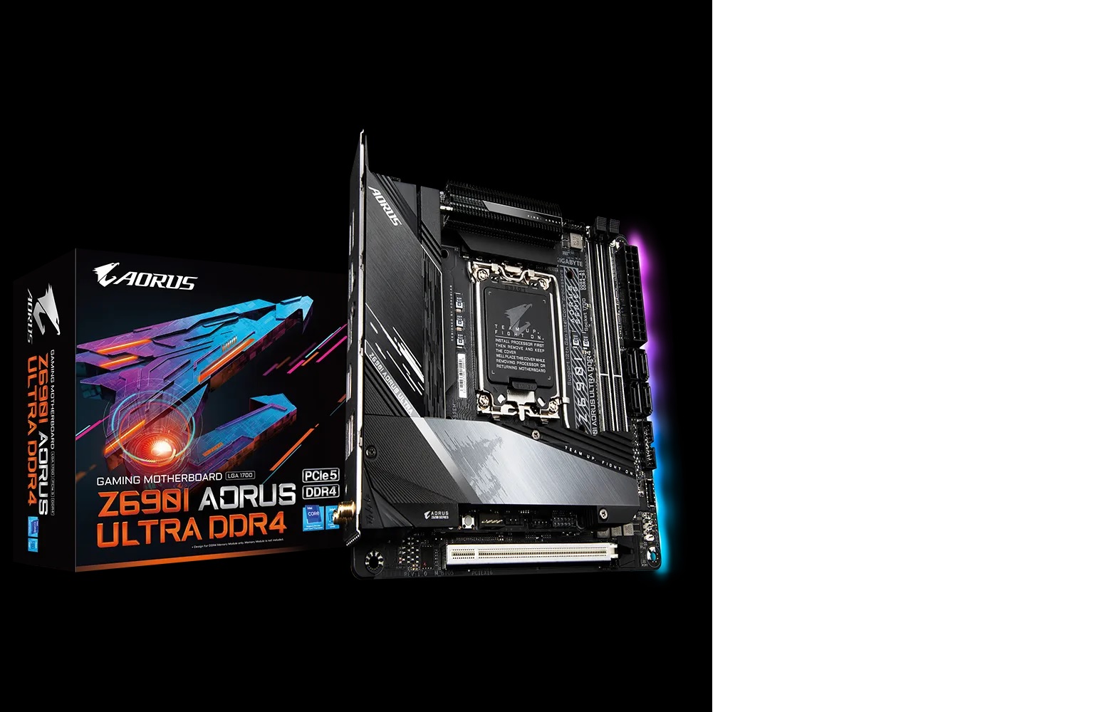 Gigabyte Z690I AORUS ULTRA DDR4 Intel LGA1700 Mini ITX Motherboard, 2x DDR4 ~ 64GB, 1x PCI-E x16, 1x M.2, 4x SATA, 2x USB-C, 7x USB 3.2, 2x USB 2.0