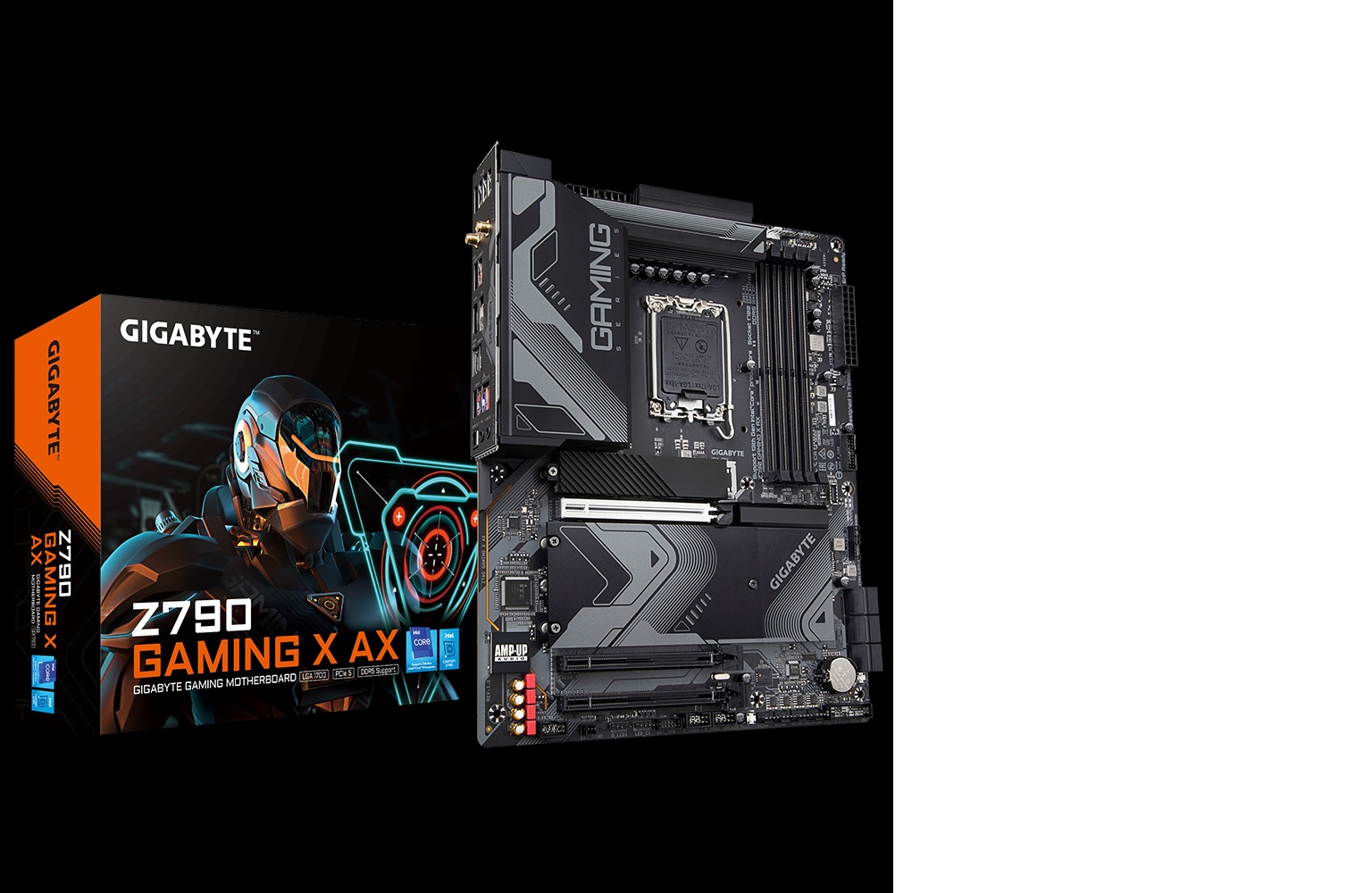 Gigabyte Z790 GAMING X AX Intel LGA 1700 ATX Motherboard, 4x DDR5 ~128GB, 3x PCI-E x16, 3x M.2, 6x SATA,  5x USB 3.2, 1x USB-C, 6x USB 2.0