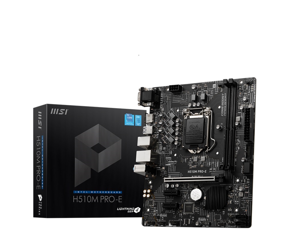 MSI PRO H510M-PRO-E M-ATX Motherboard, 64GB, 1x PCI-E x16, 2x PCI-E x1, 4x SATA, 2x USB 3.2, 4x USB 2.0
