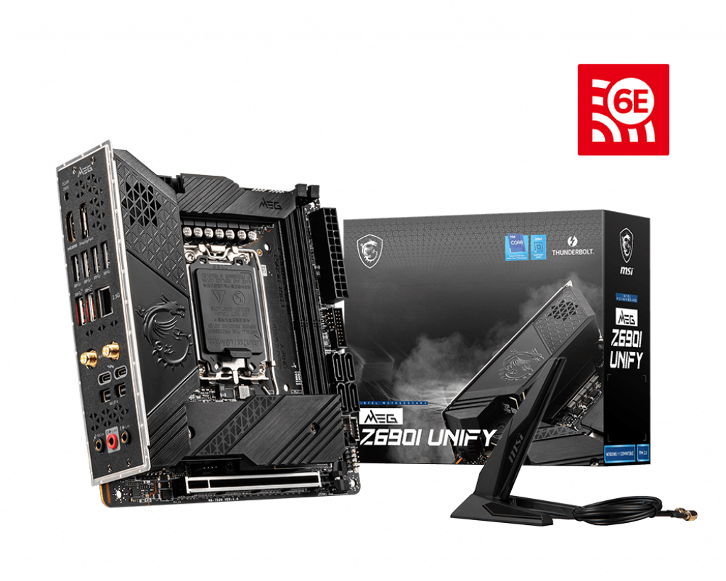 MSI MEG Z690I UNIFY Intel LGA 1700 Mini-ITX Motherboard 4x DDR5~128GB,1x PCIe x16,3x M.2,4x SATA 6Gb/s,3x USB 3.2,2x USB 2.0