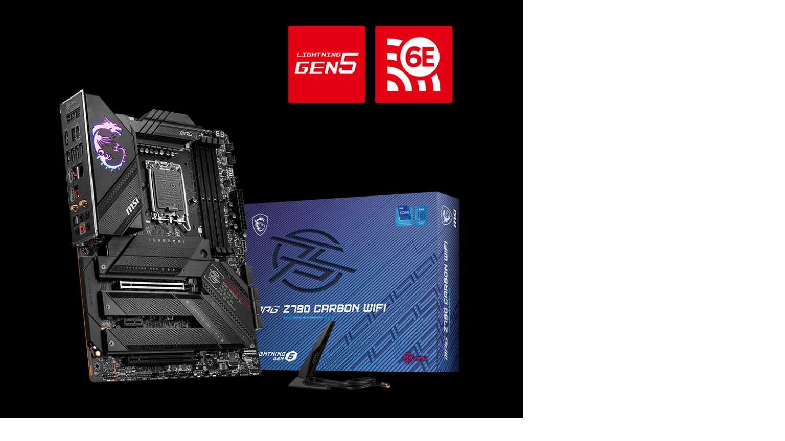 MSI MPG Z790 CARBON WIFI DDR5 Intel LGA 1700 E-ATX Motherboard, 4x DDR5~128GB, 1x PCI-E x 16, 1x PCI-E x 4,  5x M.2, 6x SATA, 1x USB 3.2,