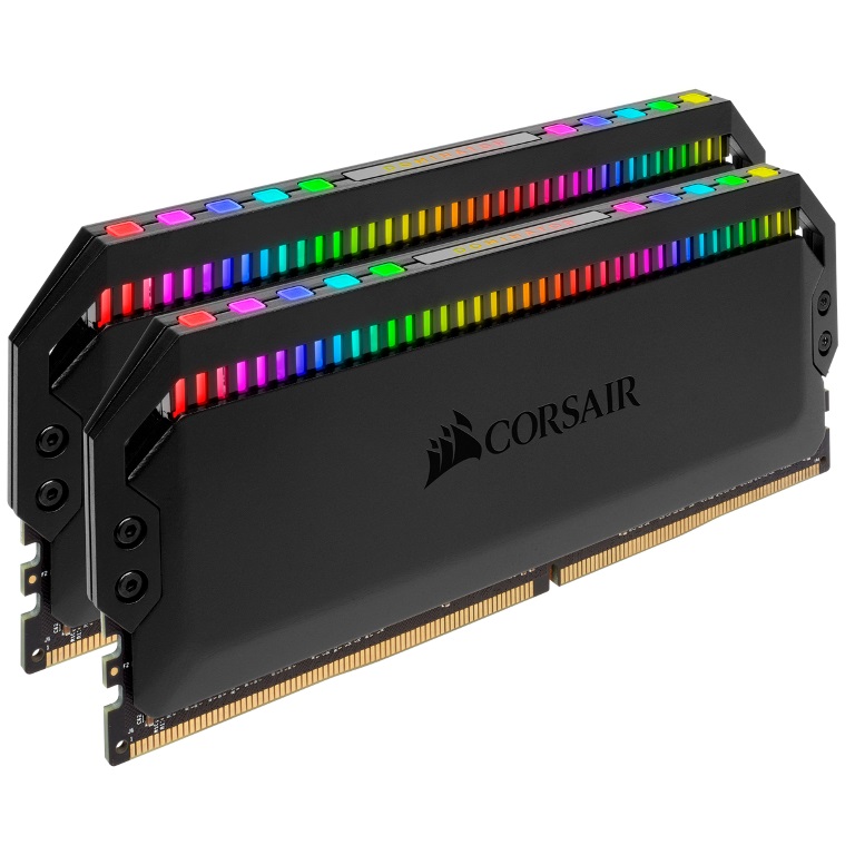 Corsair Dominator Platinum RGB 16GB (2x8GB) DDR4 3200MHz CL16 DIMM Unbuffered 16-18-18-36 XMP 2.0 Black Heatspreader RGB LED 1.35V Desktop PC Gaming M