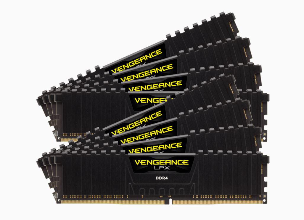 Corsair Vengeance LPX 128GB (8x16GB) DDR4 2666MHz C16 Desktop Gaming Memory Black - Vengeance Airflow Fan Assembly Included