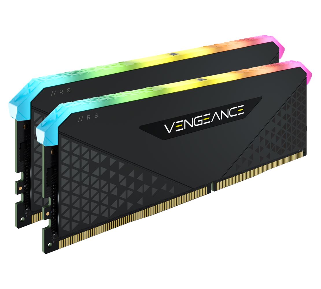 Corsair Vengeance RGB RS 64GB (2x32GB) DDR4 3600MHz C18 18-22-22-42 Black Heatspreader Desktop Gaming Memory
