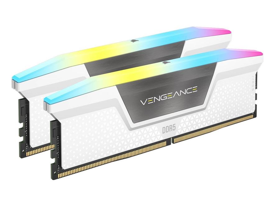 Corsair Vengeance RGB 32GB (2x16GB) DDR5 UDIMM 5600MHz C36 1.25V Desktop Gaming Memory White