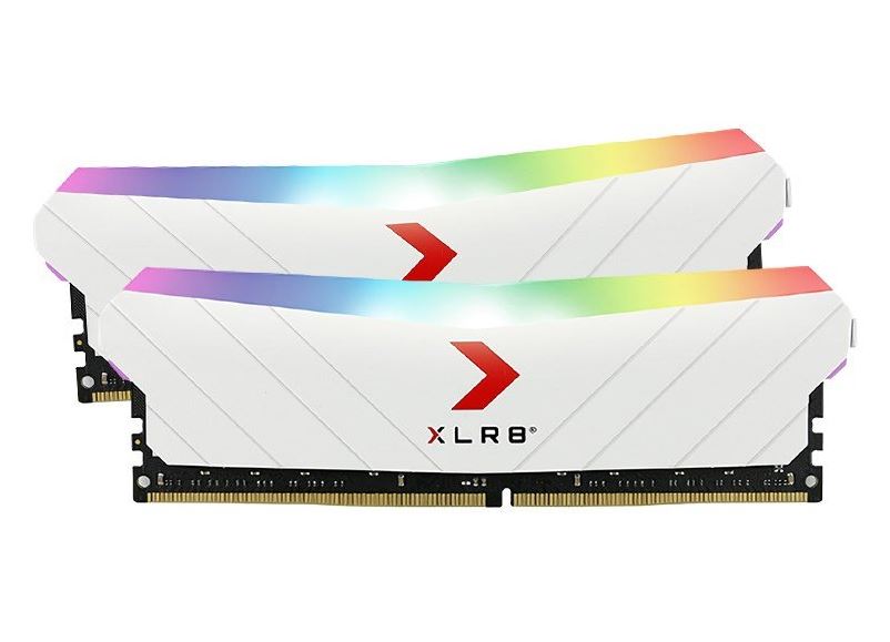 PNY XLR8 32GB (2x16GB) DDR4 UDIMM 3200Mhz RGB CL16 1.35V White Heat Spreader Gaming Desktop PC Memory