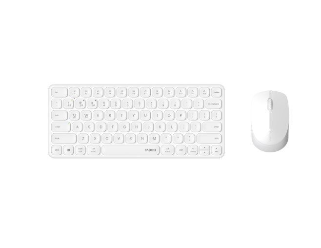 RAPOO X9010M Multi-mode Aluminium Base, Wireless Ultra-slim Combo Set, up to 12 Months Battery, Bluetooth or 2.4Ghz. Office Business Retail White