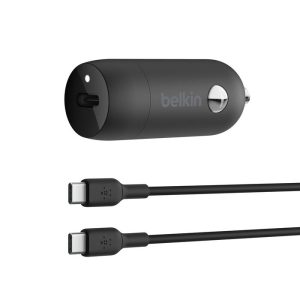 Belkin BoostCharge 30W USB-C Car Charger + USB-C to USB-C Cable - Black(CCA004bt1MBK-B6) , USB-IF Certified, Apple iPhone,$2,500,CEW,2 Years Warranty